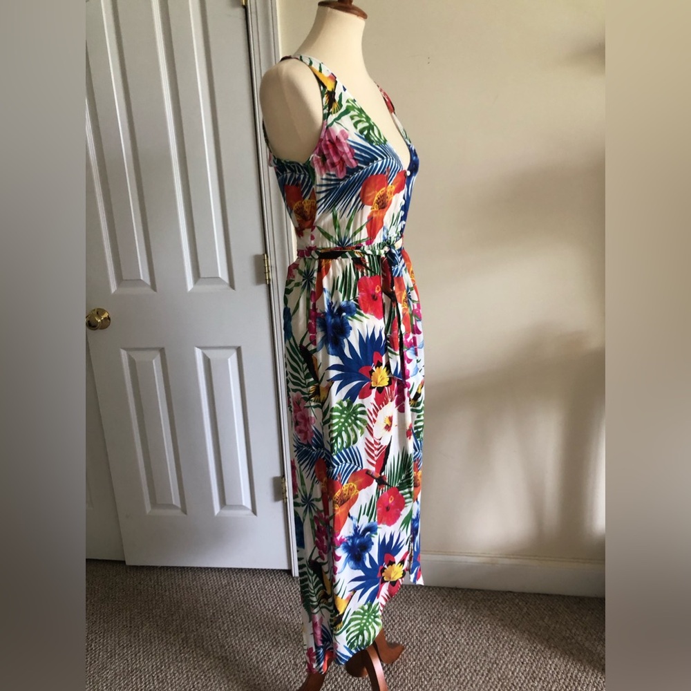 Desigual Tropical Flower Pattern Front Buttons Cl… - image 4